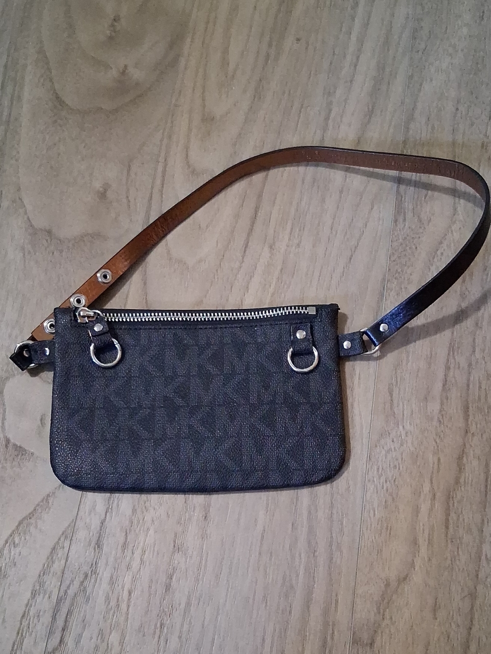 Michael Kors Brown Monogram Convertible Wristlet Crossbody And Wallet Combo